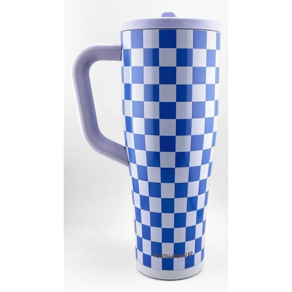 ICE SHAKER 40oz Legend Series Shaker Bottle, BLUE CHECKERS